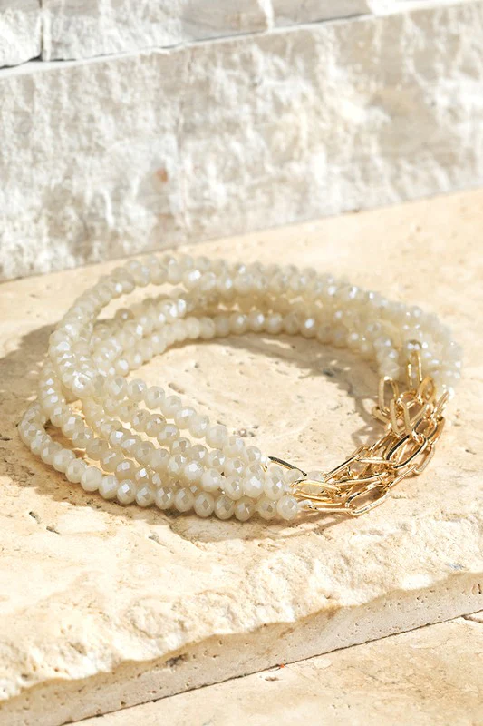 5 Strand Glass & Chain Bracelet - Image 7