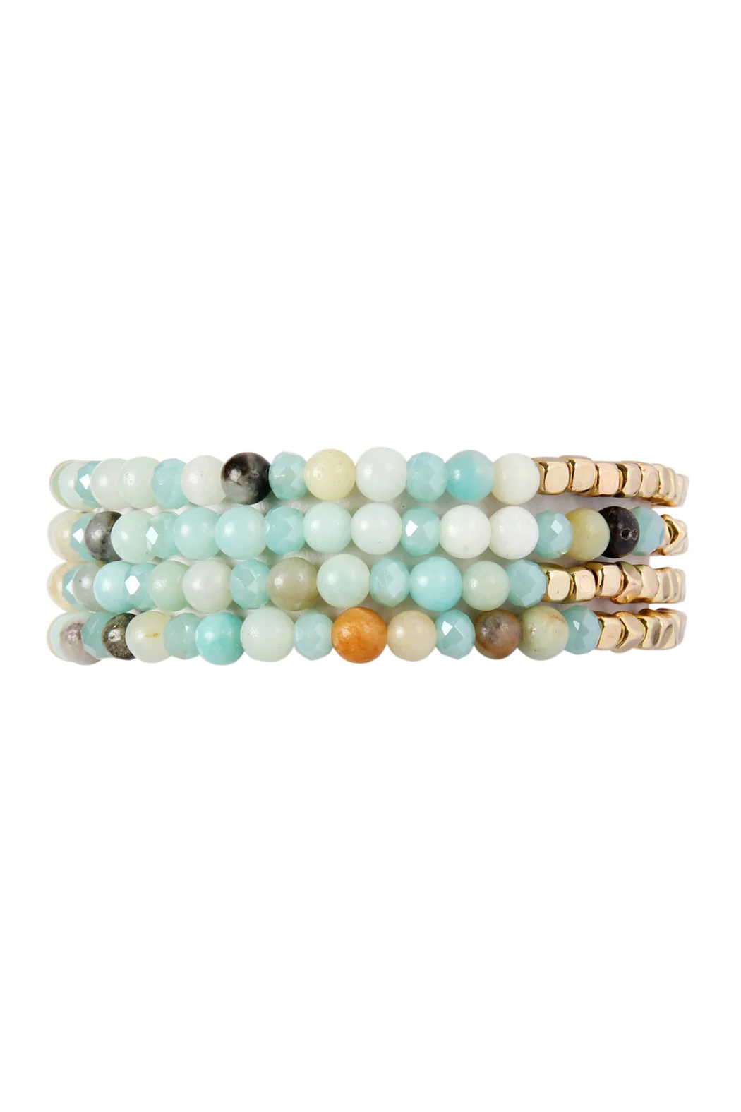 Brass Stone Glass Four Set Beads Bracelet - Image 10