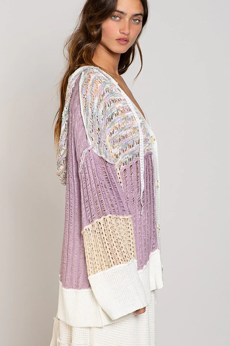 POL Lavender Hoodie Cardigan - Image 3