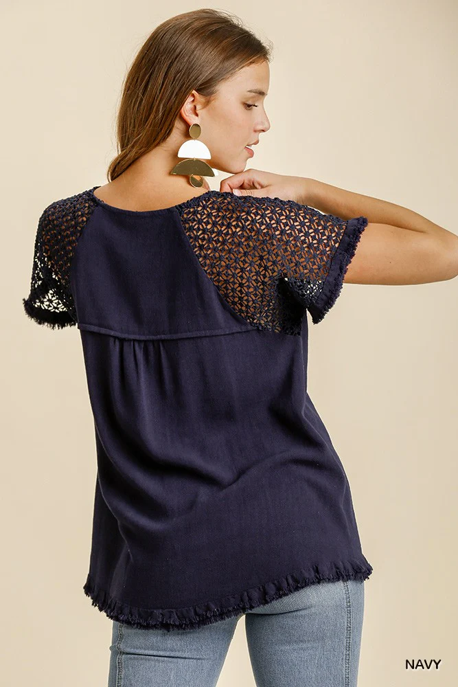 Umgee Crochet Detailed Top - Image 3