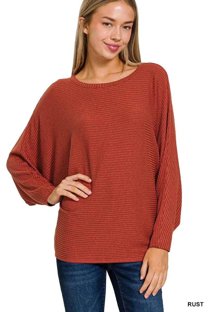 Zenana Ribbed batwing Sweater - Image 11