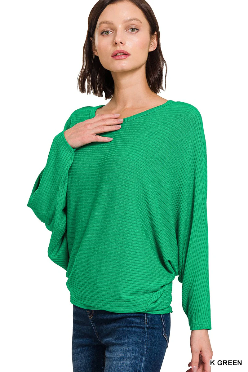 Zenana Ribbed batwing Sweater - Image 8