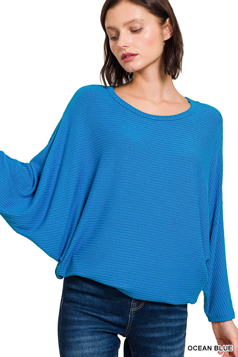 Zenana Ribbed batwing Sweater - Image 9